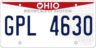 OH license plate GPL4630