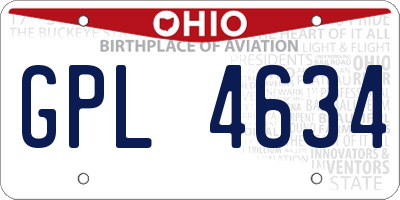 OH license plate GPL4634