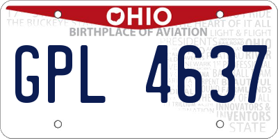 OH license plate GPL4637