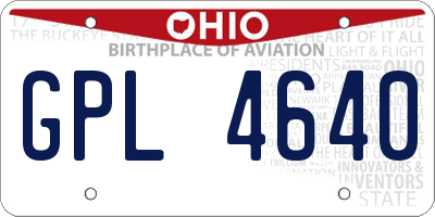 OH license plate GPL4640