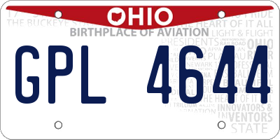 OH license plate GPL4644