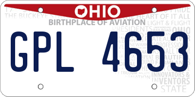 OH license plate GPL4653