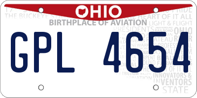 OH license plate GPL4654