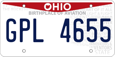 OH license plate GPL4655