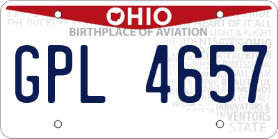OH license plate GPL4657