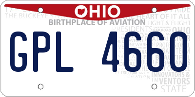 OH license plate GPL4660