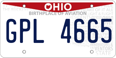 OH license plate GPL4665