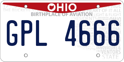 OH license plate GPL4666