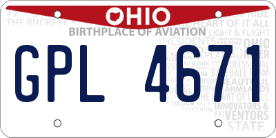 OH license plate GPL4671
