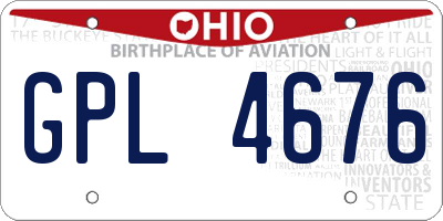OH license plate GPL4676