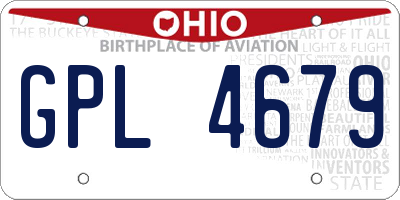 OH license plate GPL4679