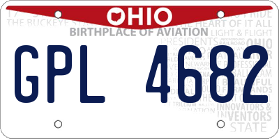 OH license plate GPL4682