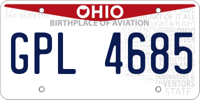 OH license plate GPL4685