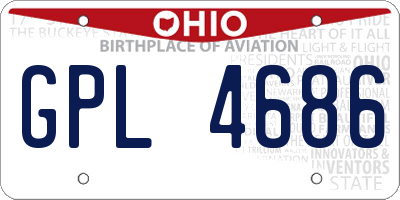 OH license plate GPL4686