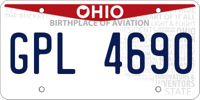 OH license plate GPL4690