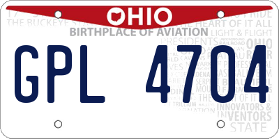 OH license plate GPL4704