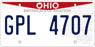 OH license plate GPL4707
