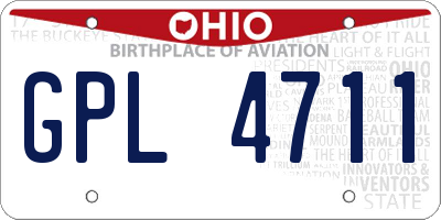 OH license plate GPL4711