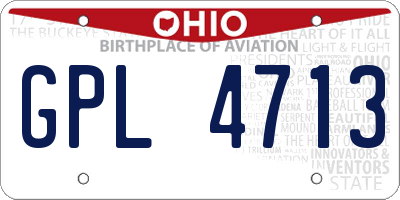 OH license plate GPL4713