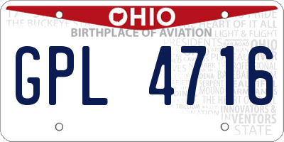 OH license plate GPL4716