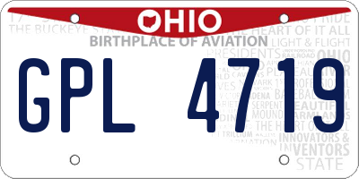 OH license plate GPL4719