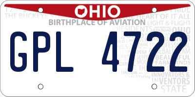 OH license plate GPL4722