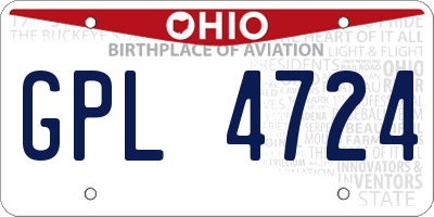 OH license plate GPL4724