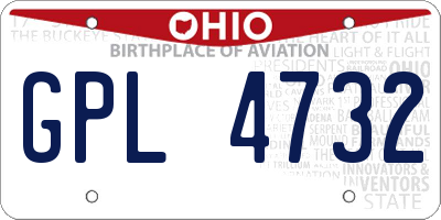 OH license plate GPL4732