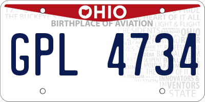 OH license plate GPL4734