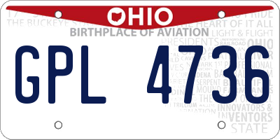 OH license plate GPL4736