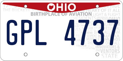 OH license plate GPL4737