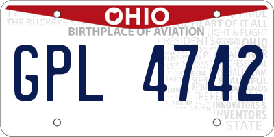 OH license plate GPL4742