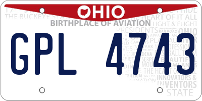 OH license plate GPL4743