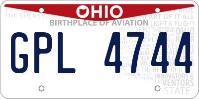 OH license plate GPL4744