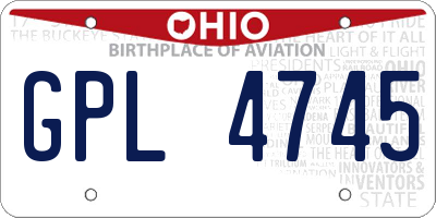 OH license plate GPL4745