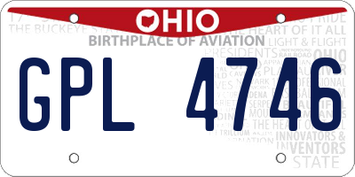OH license plate GPL4746