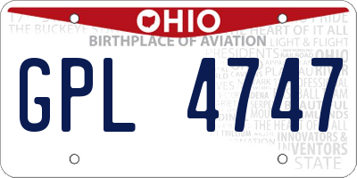 OH license plate GPL4747