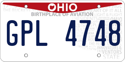 OH license plate GPL4748