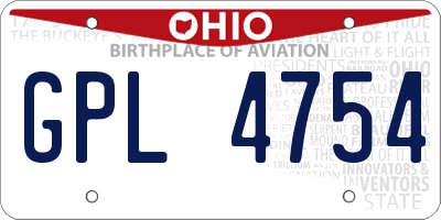OH license plate GPL4754