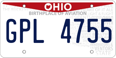 OH license plate GPL4755