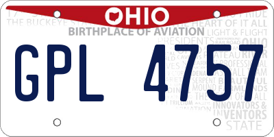 OH license plate GPL4757
