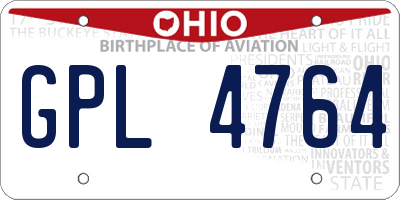 OH license plate GPL4764