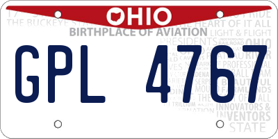 OH license plate GPL4767