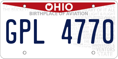 OH license plate GPL4770