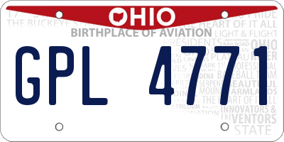 OH license plate GPL4771