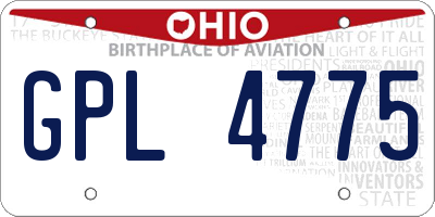OH license plate GPL4775