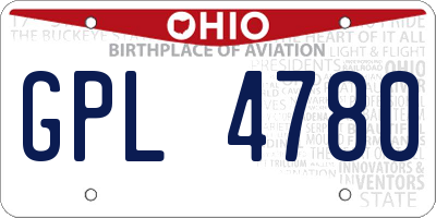 OH license plate GPL4780