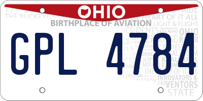OH license plate GPL4784