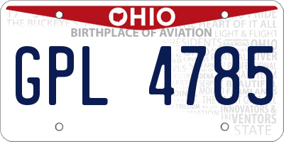OH license plate GPL4785