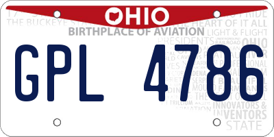 OH license plate GPL4786